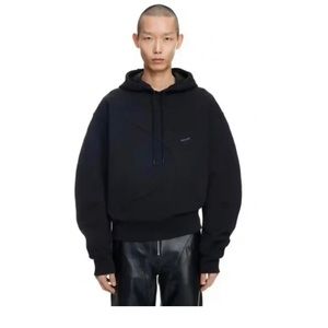 Mugler x H&M Black Embossed Logo Hoodie
